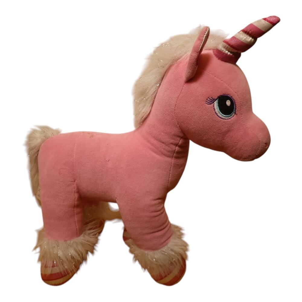 Build-A-Bear Pink Unicorn Plush 12” Striped Horn Stuffed Animal Barbiecore - Picture 1 of 10